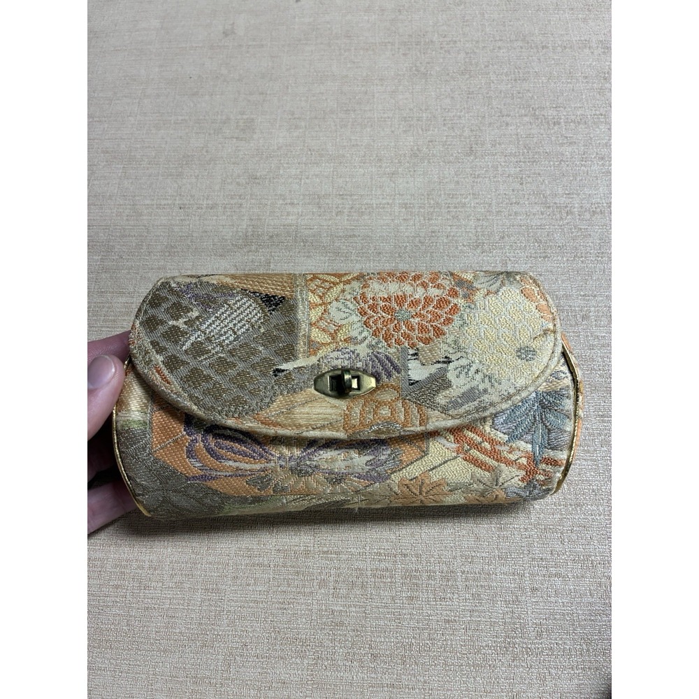 Vintage Gump's of San Francisco Silk Brocade Obi Turn Lock Clutch